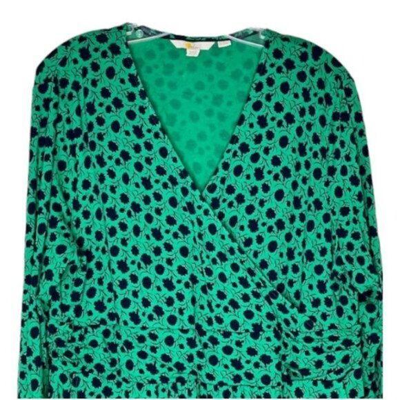 Boden Layla Jersey Floral Dress Pockets - Emerald Green/Navy - 8L - Picture 5 of 13